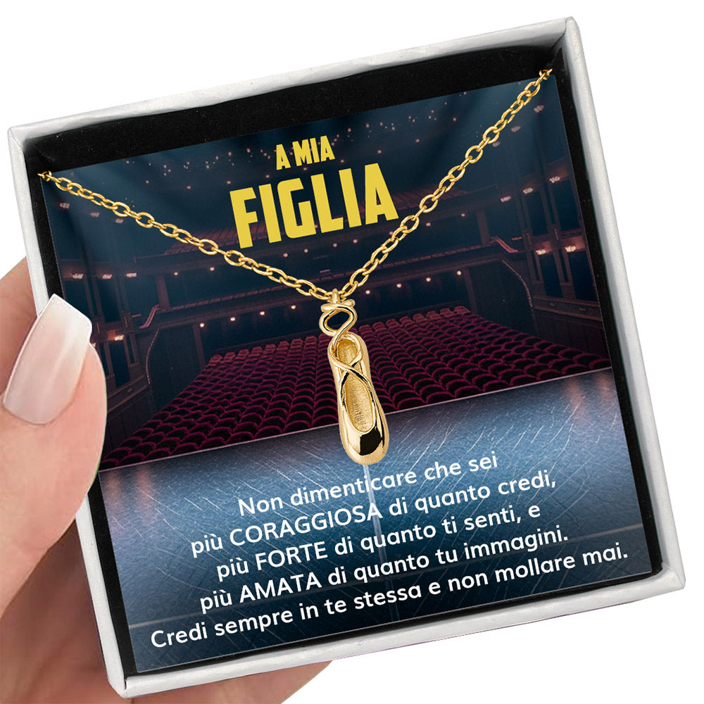 BalletGirl™: Scarpetta da Balletto Oro con dedica “A mia figlia”