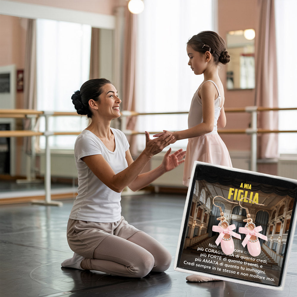 BalletGirl™: Scarpetta da Balletto Rosa con dedica “A mia figlia”