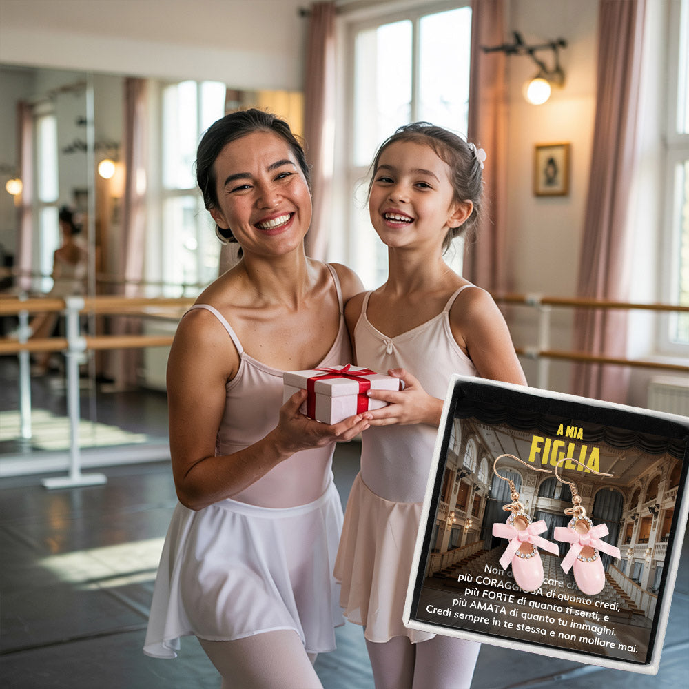 BalletGirl™: Scarpetta da Balletto Rosa con dedica “A mia figlia”