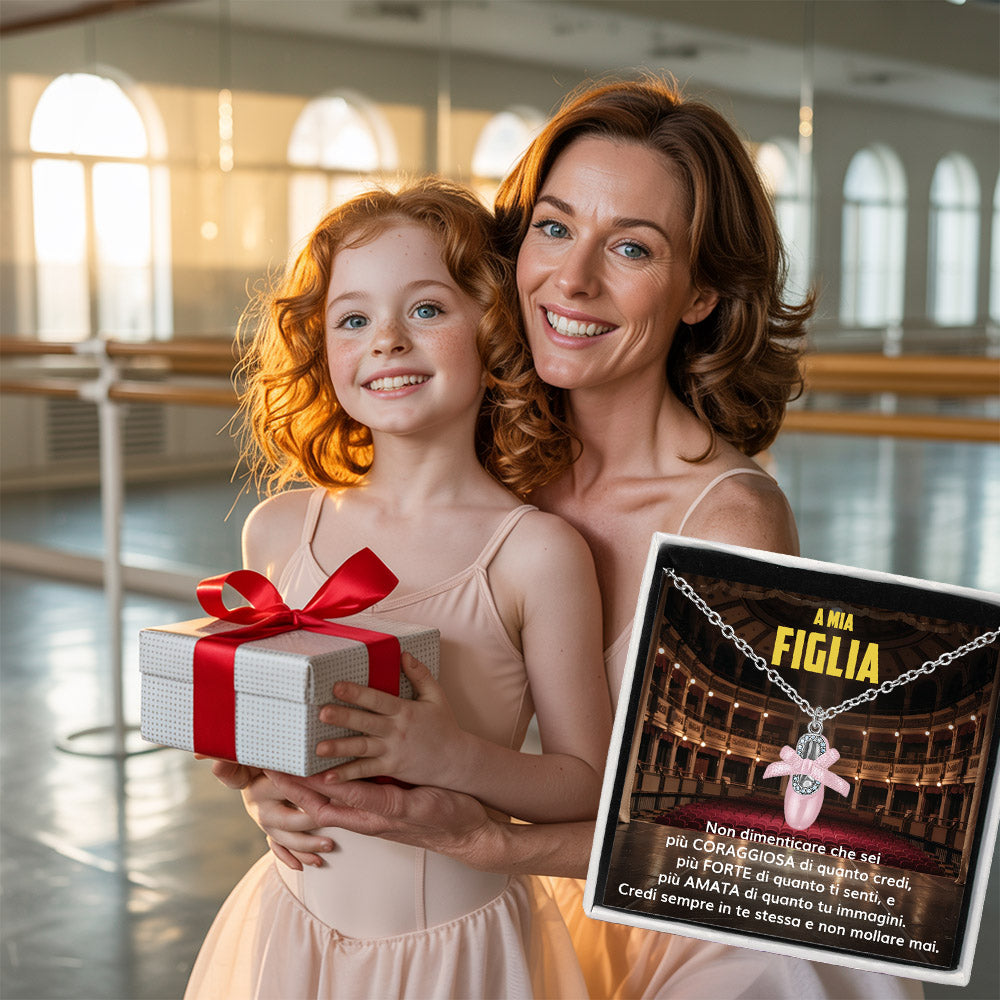 BalletGirl™: Scarpetta da Balletto Rosa con dedica “A mia figlia”