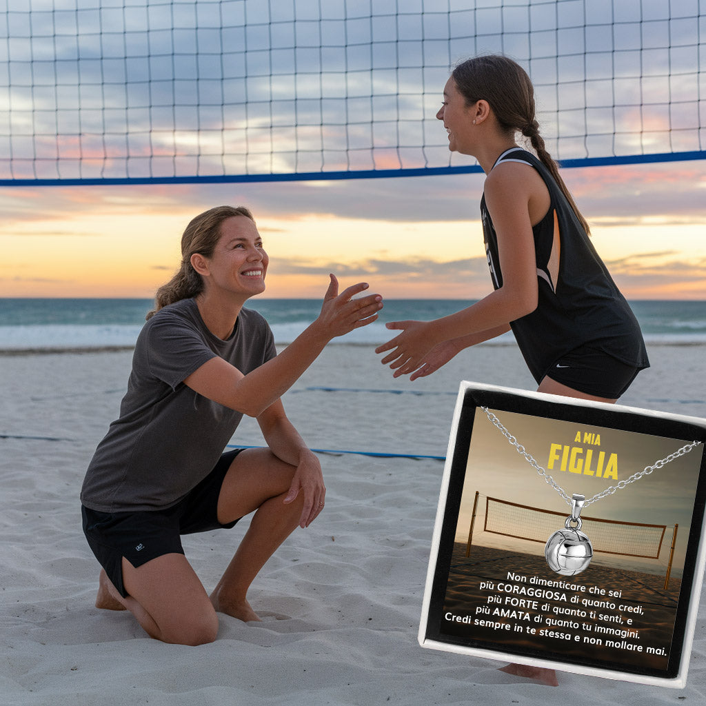 BeachGirl™ Collana palla da Beach Volley con dedica "A mia figlia"