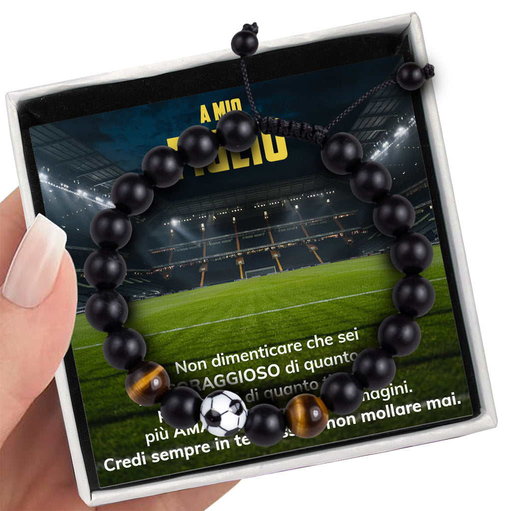 GoalBoy™ Bracciale regolabile pallone da Calcio con dedica "A mio figlio"