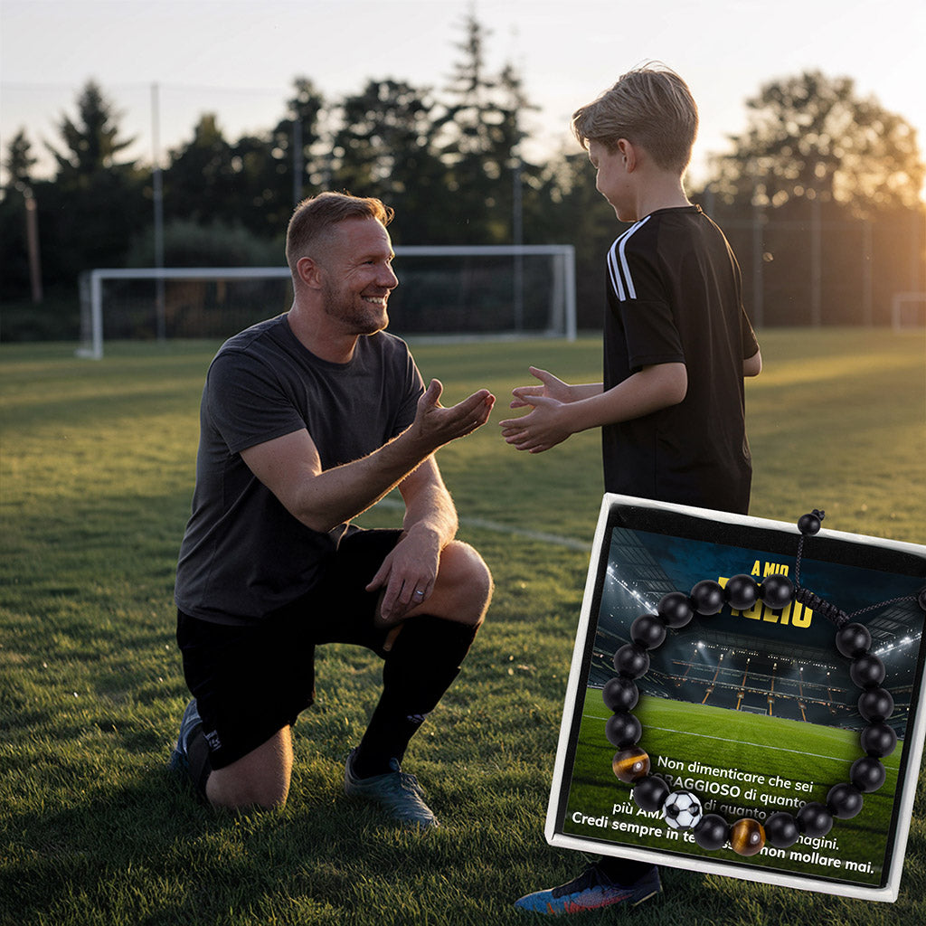 GoalBoy™ Bracciale regolabile pallone da Calcio con dedica "A mio figlio"