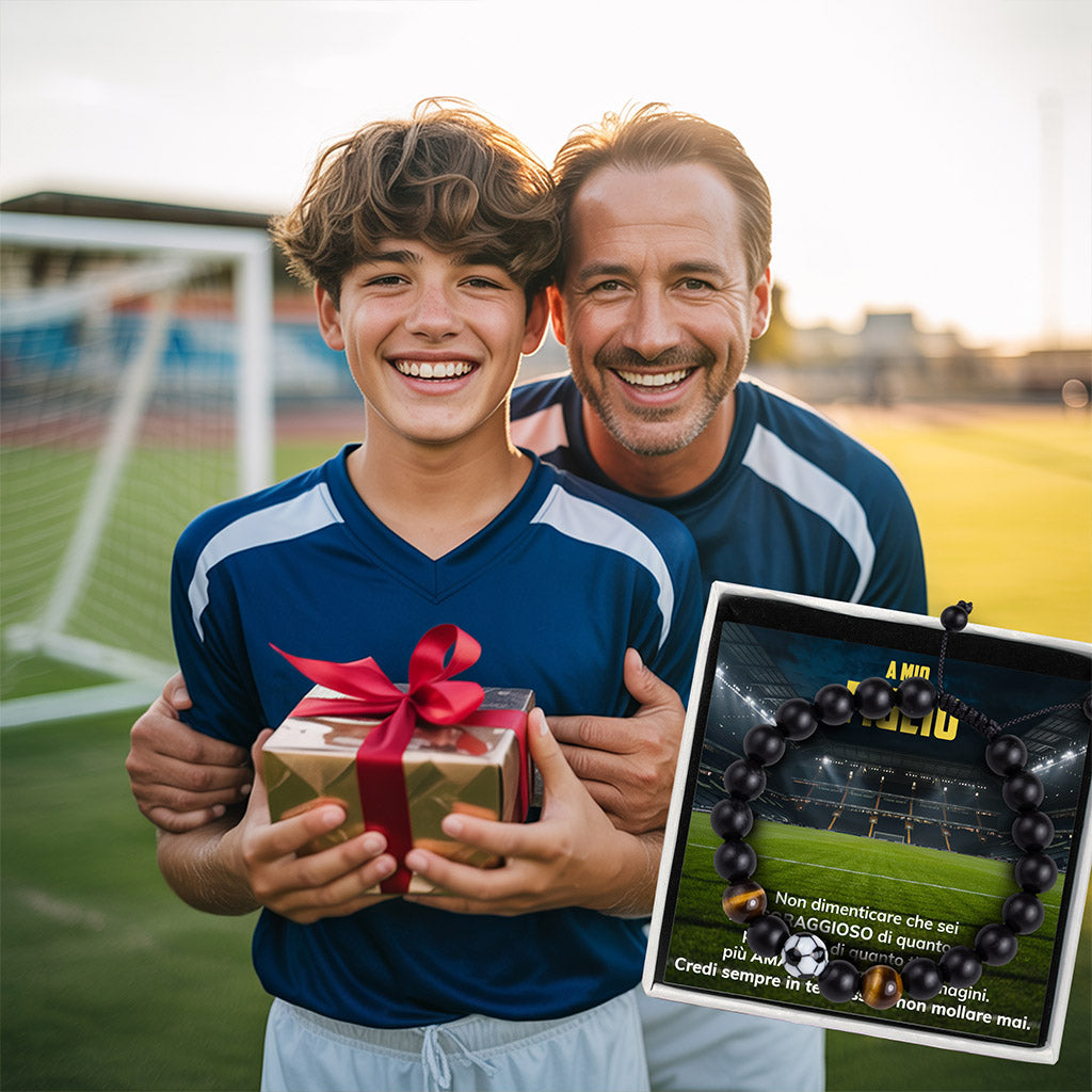 GoalBoy™ Bracciale regolabile pallone da Calcio con dedica "A mio figlio"