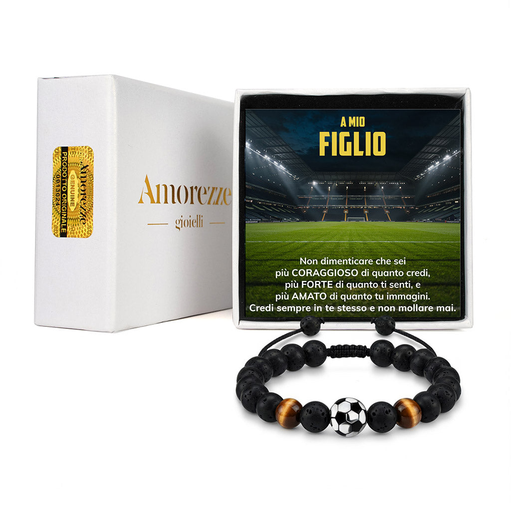 GoalBoy™ Bracciale regolabile pallone da Calcio con dedica "A mio figlio"