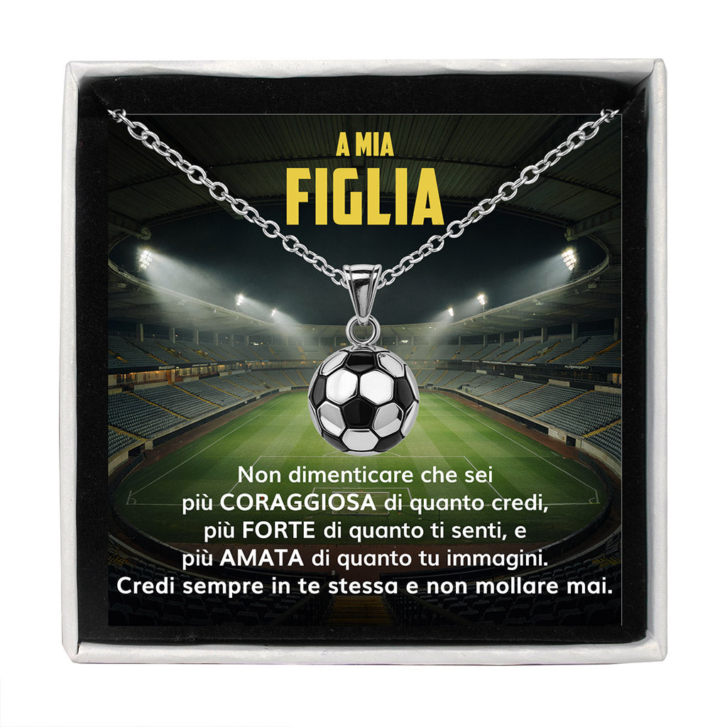 GoalGirl™ Collana pallone da Calcio con dedica "A mia figlia"