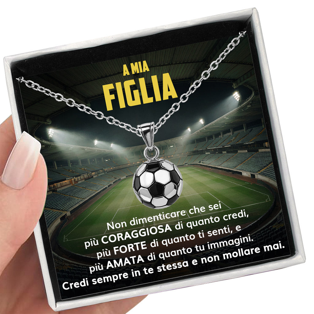 GoalGirl™ Collana pallone da Calcio con dedica "A mia figlia"
