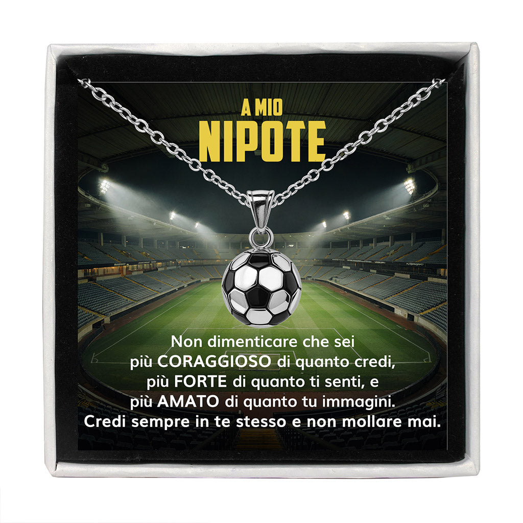 GoalBoy™ Collana pallone da Calcio con dedica "A mio nipote"