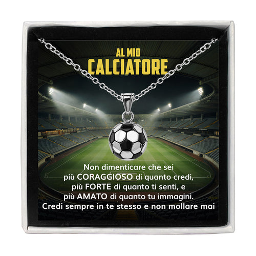 GoalBoy™ Collana pallone da Calcio con dedica "Al mio calciatore"
