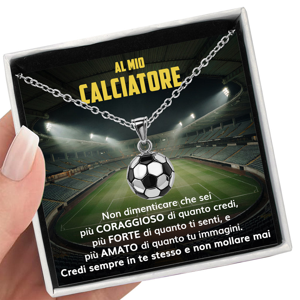 GoalBoy™ Collana pallone da Calcio con dedica "Al mio calciatore"