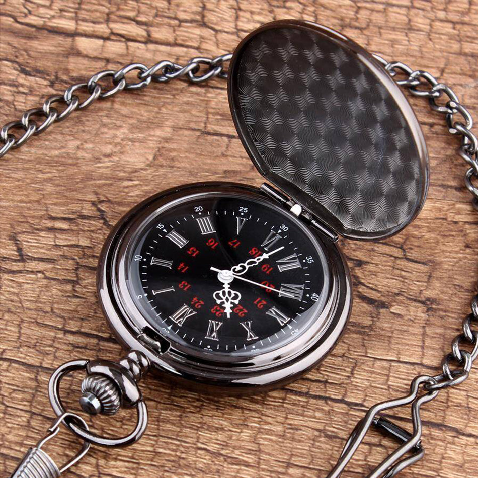 Orologio da taschino con dedica incisa "Alla mia fidanzata" - Nero