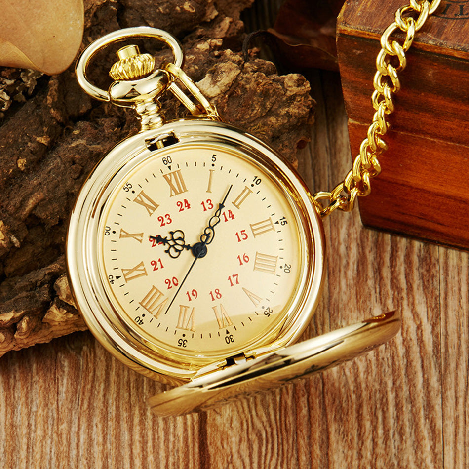 Orologio da taschino con dedica incisa "Alla mia fidanzata" - Oro