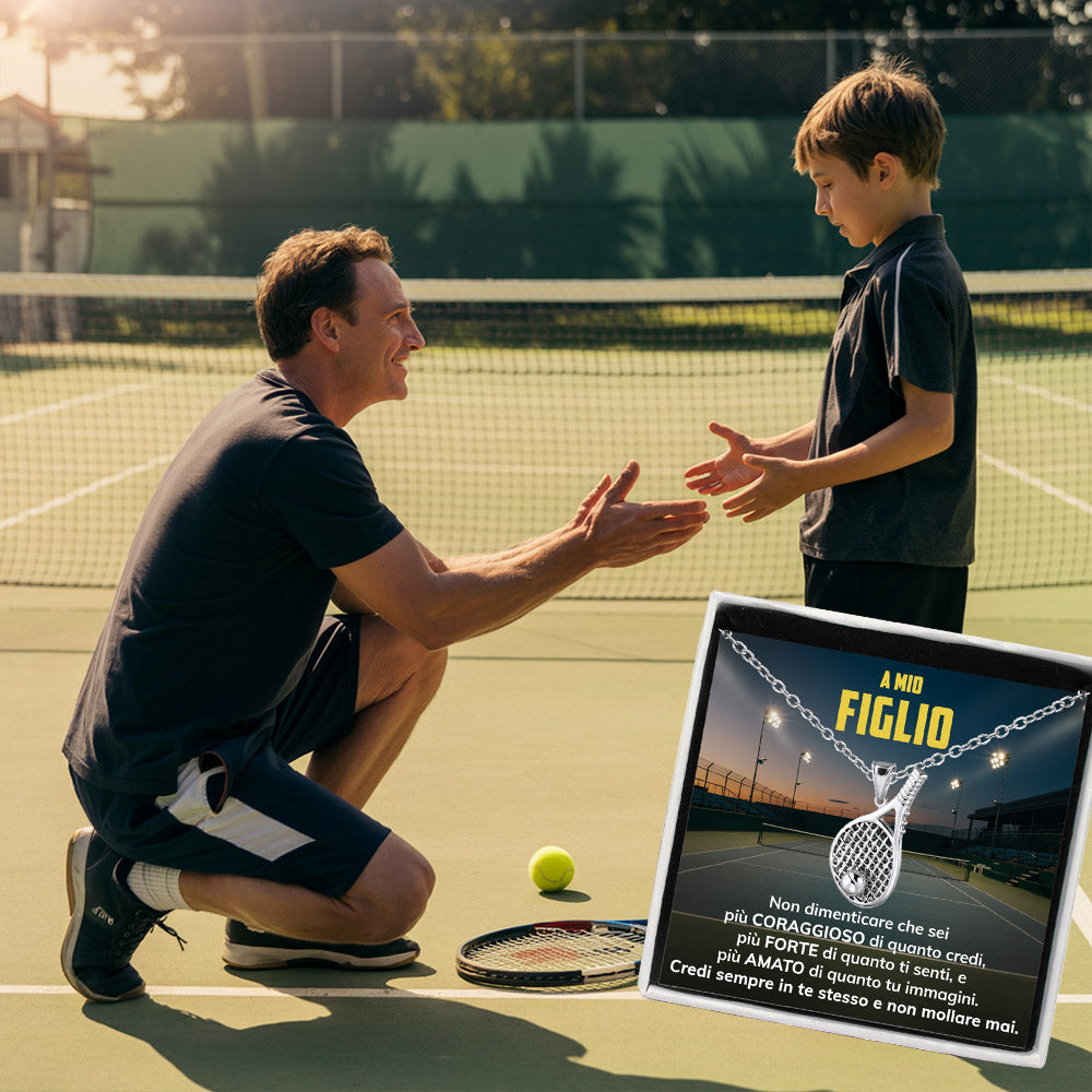 RacketBoy™: Racchetta da Tennis con dedica “A mio figlio”