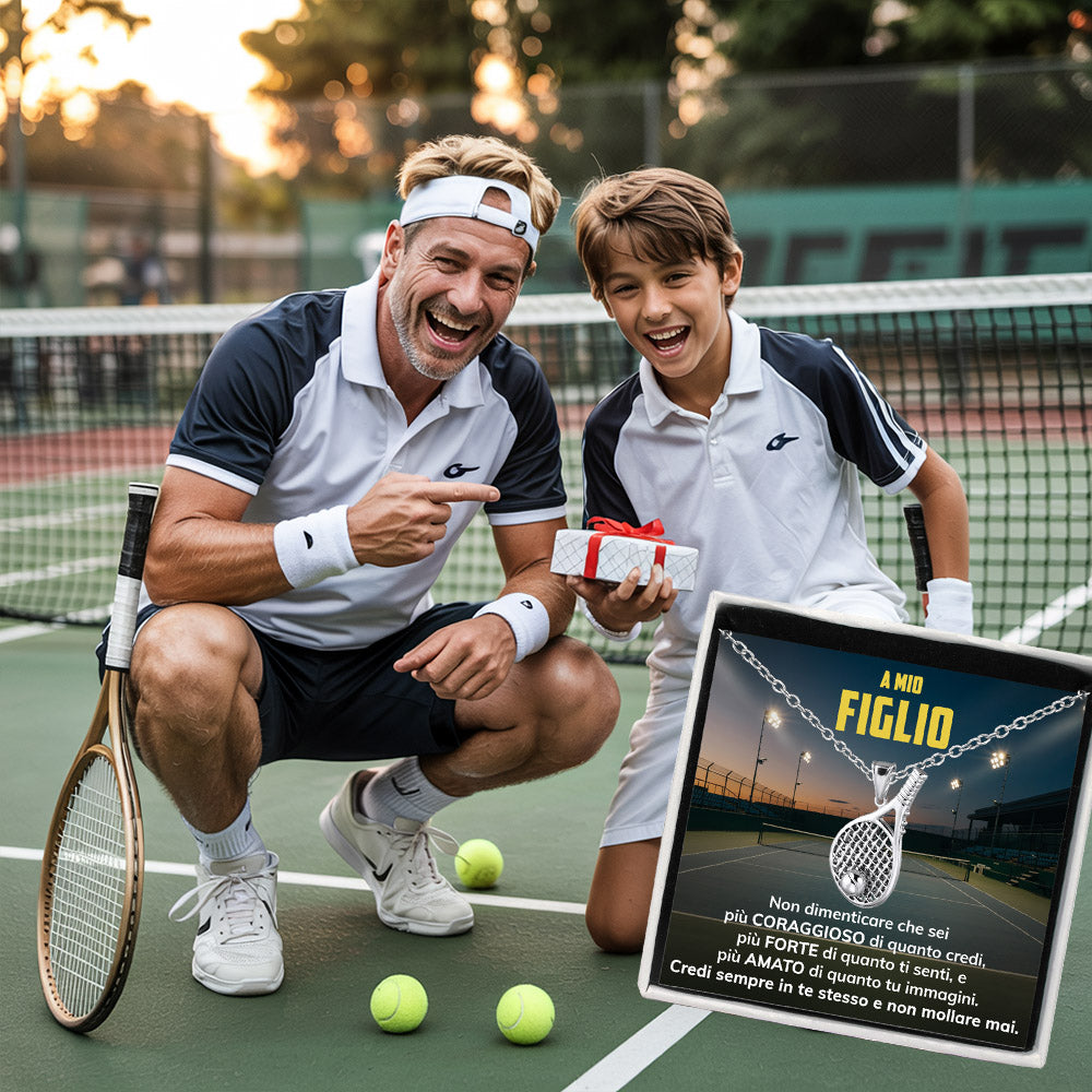 RacketBoy™: Racchetta da Tennis con dedica “A mio figlio”