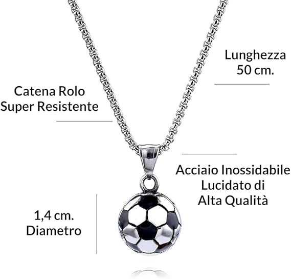 GoalBoy™ Collana pallone da Calcio con dedica "A mio figlio"