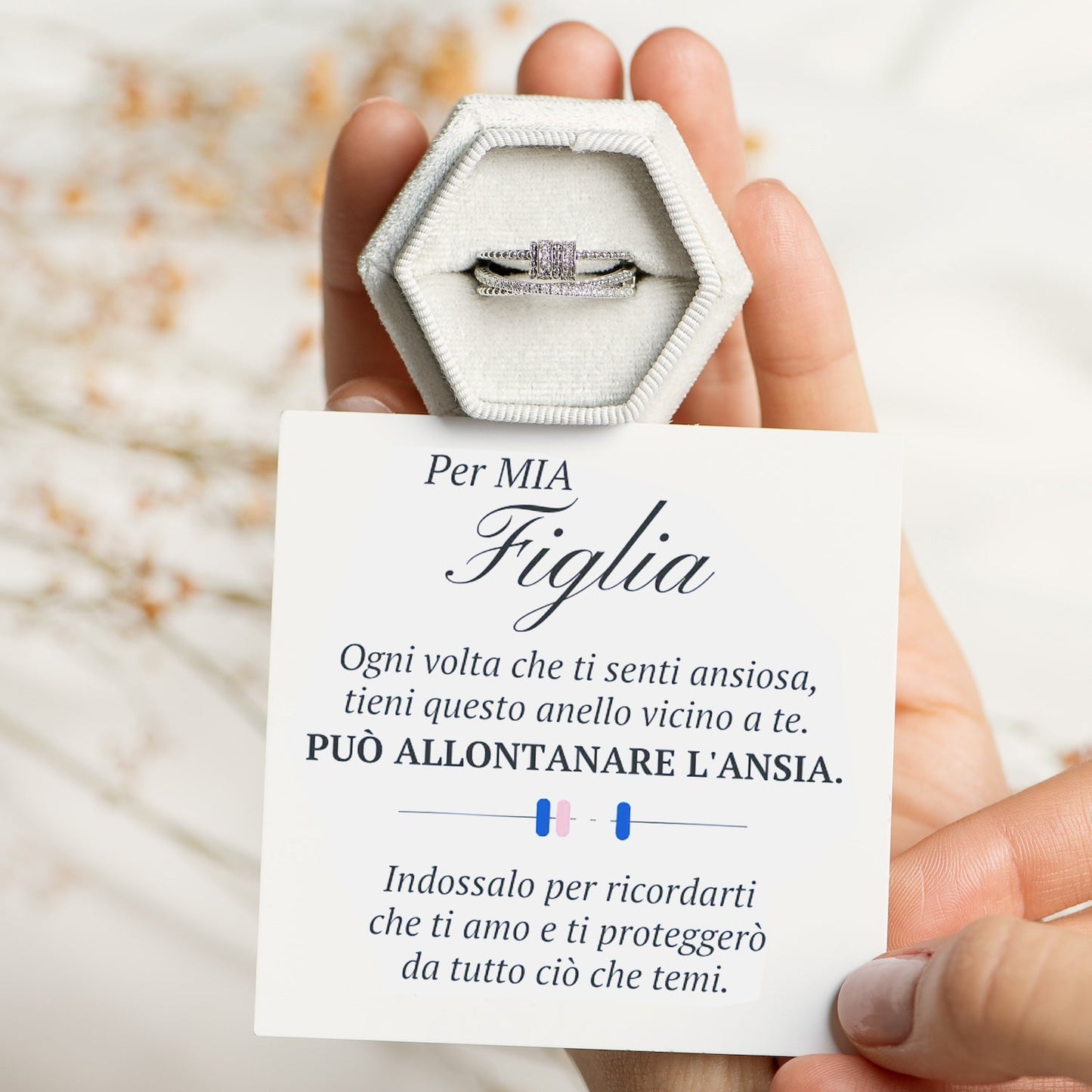 Anello Anti-stress MindfulRing™ con dedica "A mia figlia"