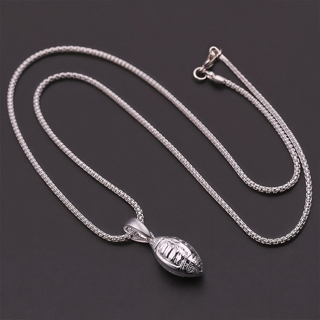 MetaBoy™ Collana pallone da Rugby con dedica "A mio figlio"