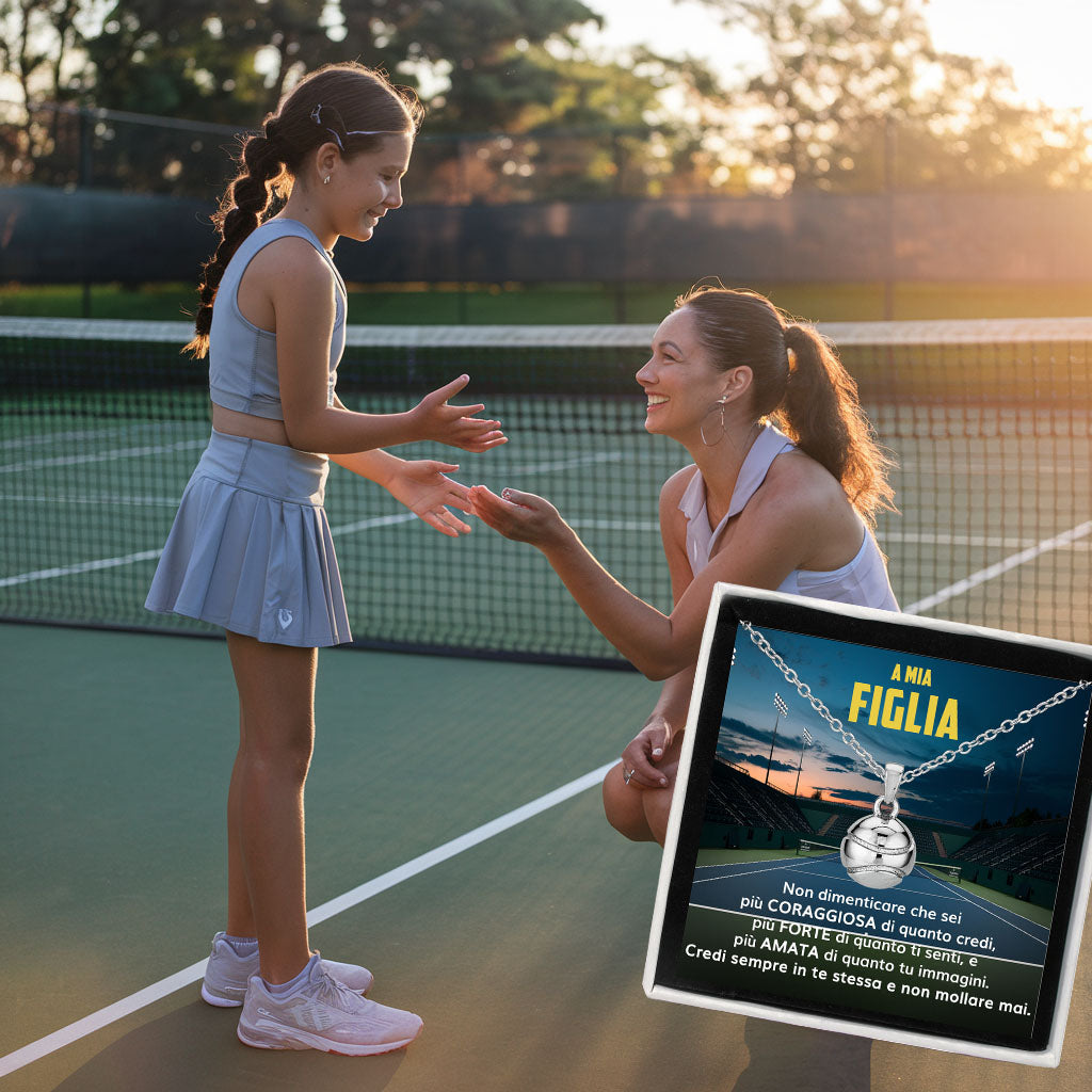 TennisGirl™ Collana palla da tennis con dedica "A mia figlia"