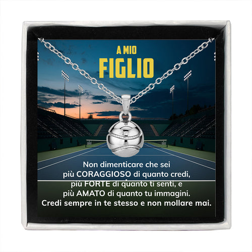 TennisBoy™ Collana palla da tennis con dedica "A mio figlio"