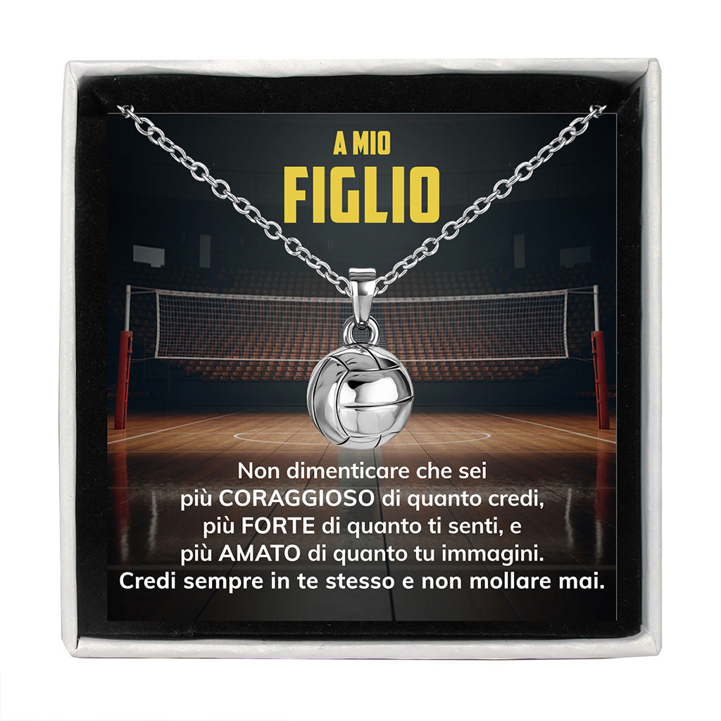 VolleyBoy™ Collana palla da pallavolo con dedica “A mio figlio”