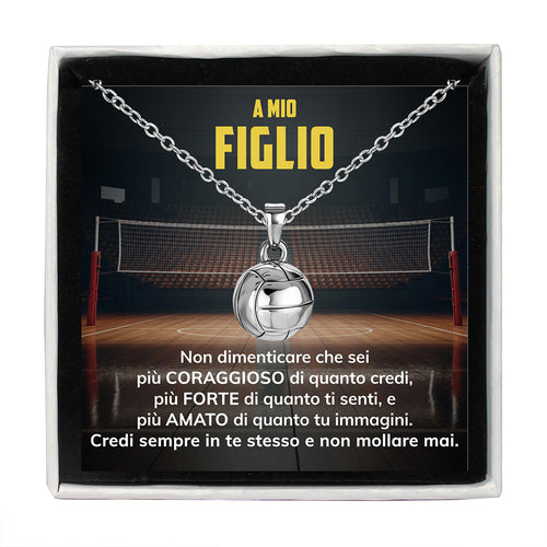 VolleyBoy™ Collana palla da pallavolo con dedica “A mio figlio”