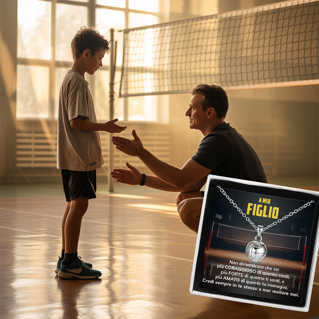 VolleyBoy™ Collana palla da pallavolo con dedica “A mio figlio”