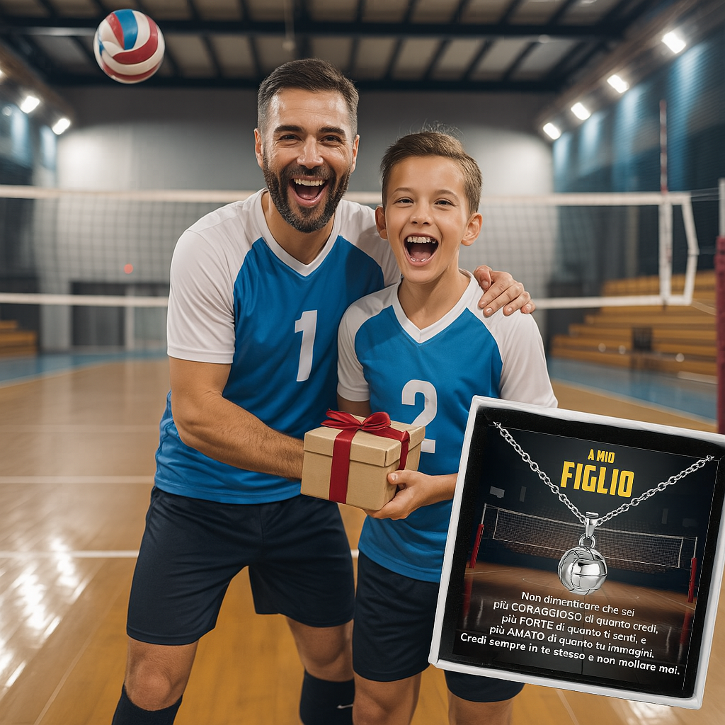 VolleyBoy™ Collana palla da pallavolo con dedica “A mio figlio”