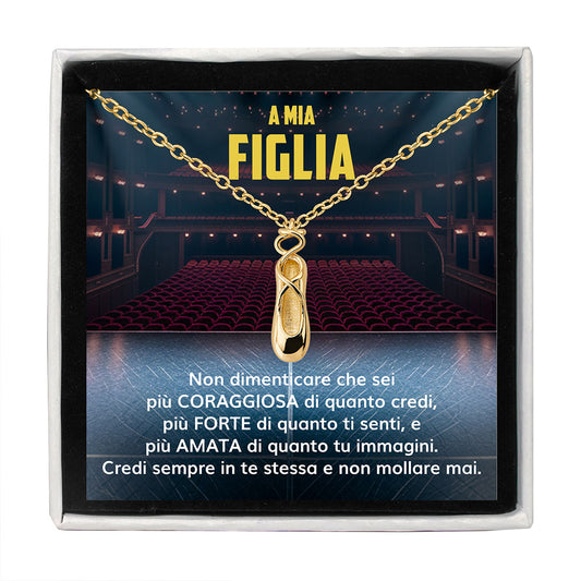BalletGirl™: Scarpetta da Balletto Oro con dedica “A mia figlia”