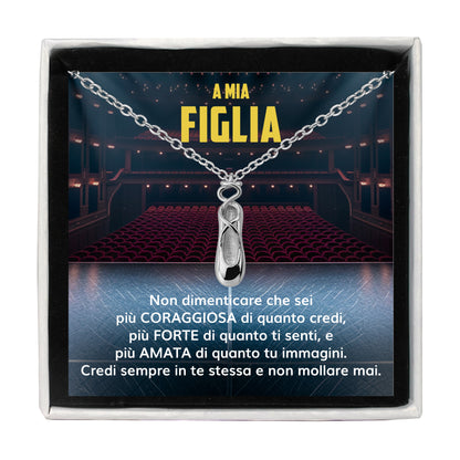 BalletGirl™: Scarpetta da Balletto Argento con dedica “A mia figlia”