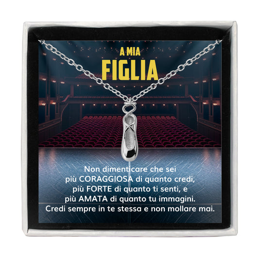 BalletGirl™: Scarpetta da Balletto Argento con dedica “A mia figlia”