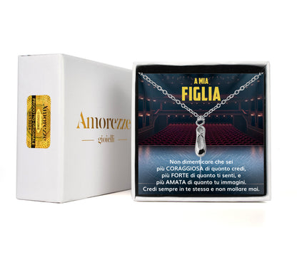 BalletGirl™: Scarpetta da Balletto Argento con dedica “A mia figlia”