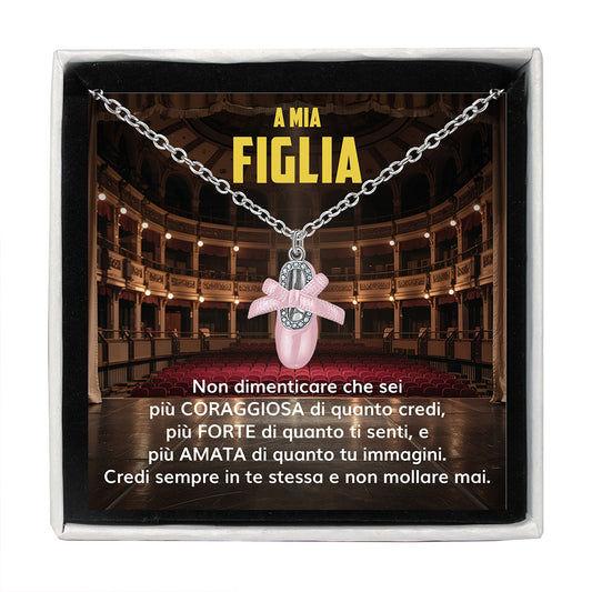 BalletGirl™: Scarpetta da Balletto Rosa con dedica “A mia figlia”