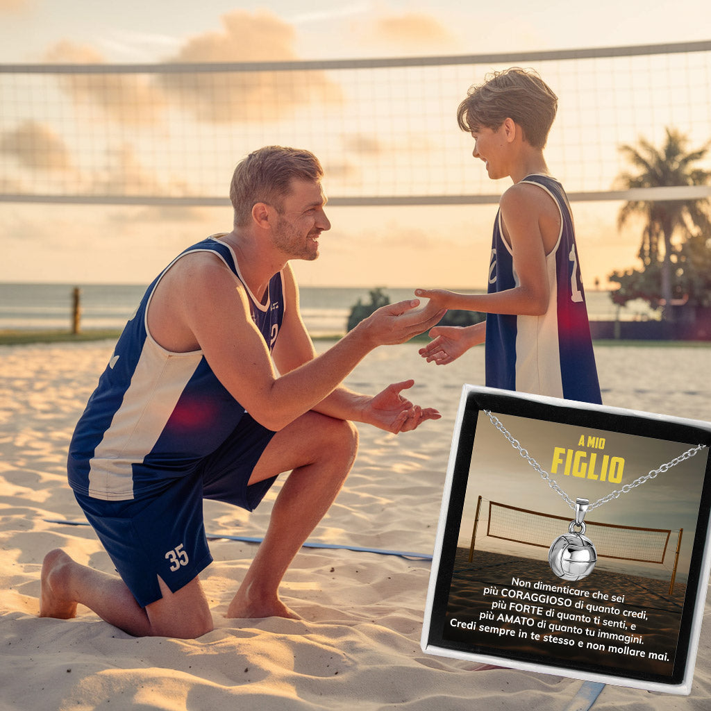 BeachBoy™ Collana palla da Beach Volley con dedica "A mio figlio"
