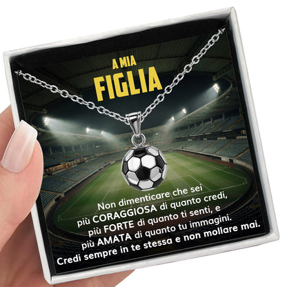 GoalGirl™ Collana pallone da Calcio con dedica "A mia figlia"