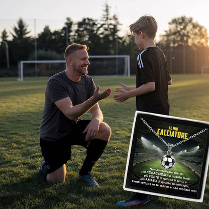 GoalBoy™ Collana pallone da Calcio con dedica "Al mio calciatore"