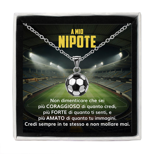 GoalBoy™ Collana pallone da Calcio con dedica "A mio nipote"