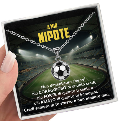 GoalBoy™ Collana pallone da Calcio con dedica "A mio nipote"