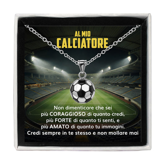 GoalBoy™ Collana pallone da Calcio con dedica "Al mio calciatore"