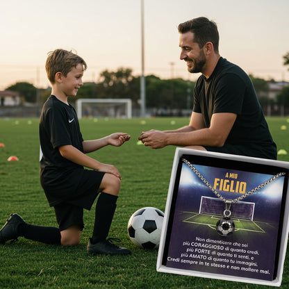 GoalBoy™ Collana pallone da Calcio con dedica "A mio figlio"