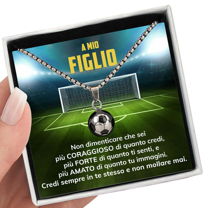 GoalBoy™ Collana pallone da Calcio con dedica "A mio figlio"