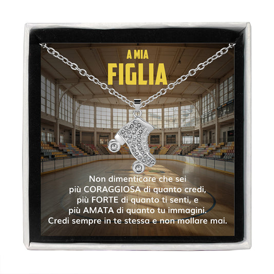 SkateGirl™: Pattini a Rotelle Argento con dedica “A mia figlia”