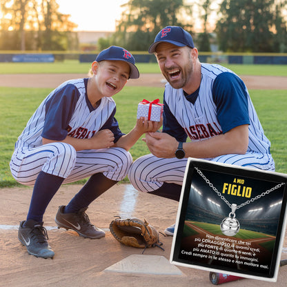 BaseBoy™ Collana palla da Baseball con dedica "A mio figlio"