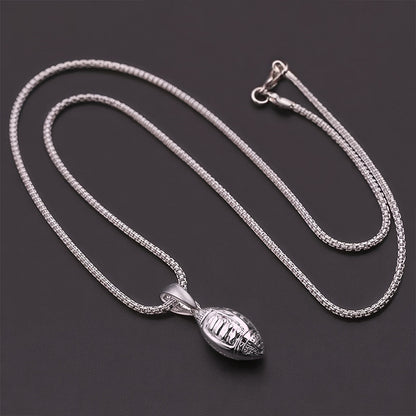 MetaBoy™ Collana pallone da Rugby con dedica "A mio figlio"
