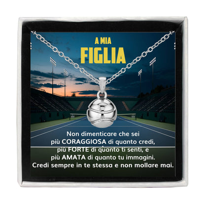 TennisGirl™ Collana palla da tennis con dedica "A mia figlia"