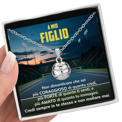 TennisBoy™ Collana palla da tennis con dedica "A mio figlio"