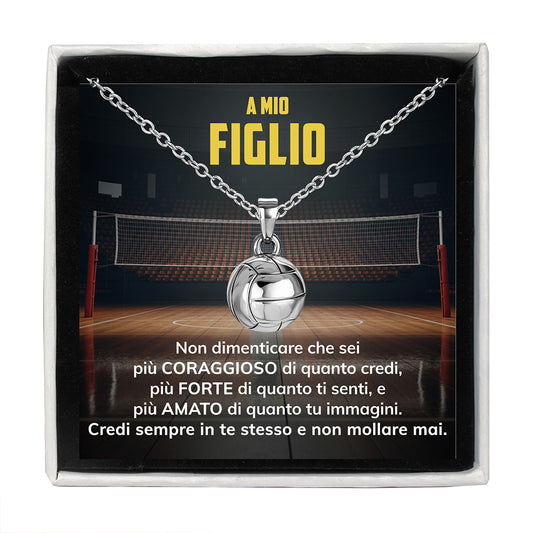 VolleyBoy™ Collana palla da pallavolo con dedica “A mio figlio”